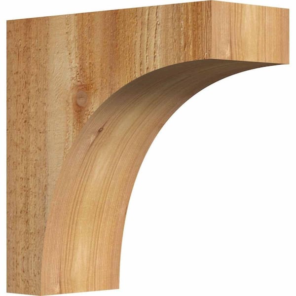 Ekena Millwork 4 in. x 10 in. x 10 in. Western Red Cedar Huntington Rough Sawn Corbel