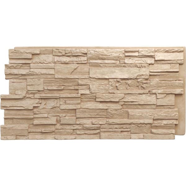 Ekena Millwork Cascade 48 5/8 in. x 1 1/4 in. Ocean Floor Stacked Stone, StoneWall Faux Stone Siding Panel