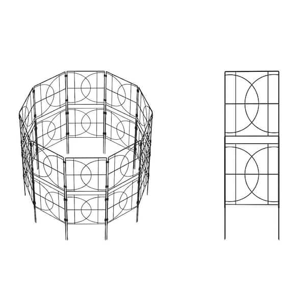 37.5 in. Rustproof Metal Decorative Garden Fence 10 Pack Animal Barrier Edging Border for Yard Patio
