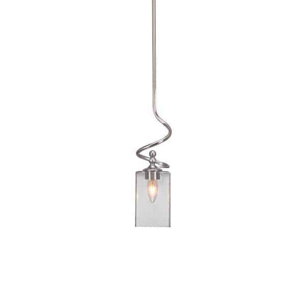 Unbranded Royale 100 W 1-Light Brushed Nickel Standard Mini Pendant Light with Glass Shade