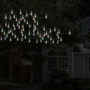 Outdoor/Indoor 20.5 ft. Solar Powered Teardrop Bulb LED String Lights with 30 Multi-Color Lights (2-Pack)