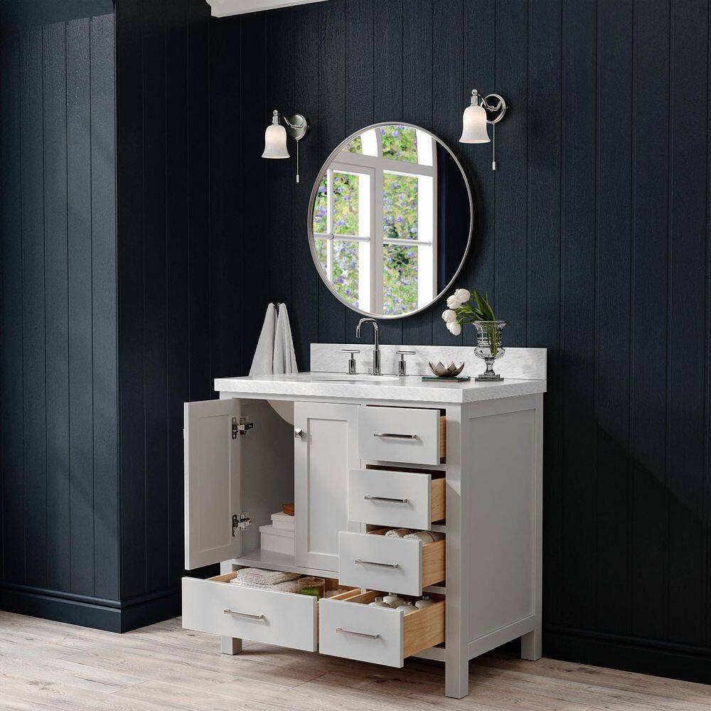 Cambridge 37" Gray Marble Top Single Sink Vanity