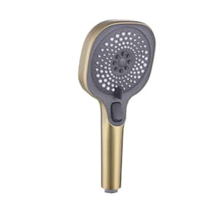 3-Spray Pattern 4.72 in. Wall Mount Handheld Fixed Shower Head in Brushed Gold