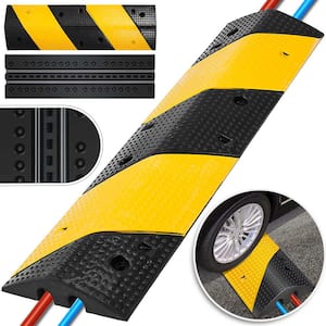 35.4 in. x 11.8 in. x 2.4 in. Cable Organizer 2-Channel Speed Bump 22,046 lbs. Load Cable Protector Ramp, 1-Pack