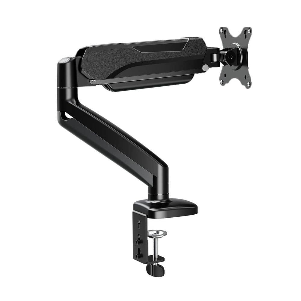 Adjustable Gas Spring Single Monitor Desk Mount Arm Supports Up to 32 in. Screen VESA Stand Black