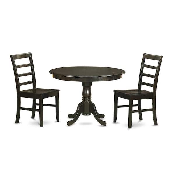 East West Furniture 3-Piece Cappuccino Solid Wood Top - Dining Room Set - Seats 4