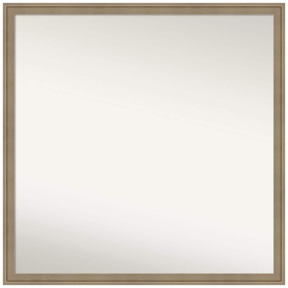 Florence Light Brown 27.75 in. x 27.75 in. Non-Beveled Casual Square Framed Bathroom Wall Mirror in Brown -  Amanti Art, A38868100346