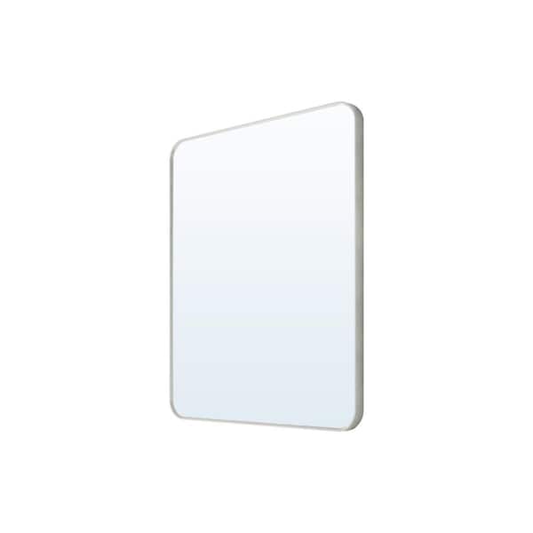 30 in. W x 36 in. H Rectangular Framed Wall Bathroom Vanity Mirror in Brushed Nickel