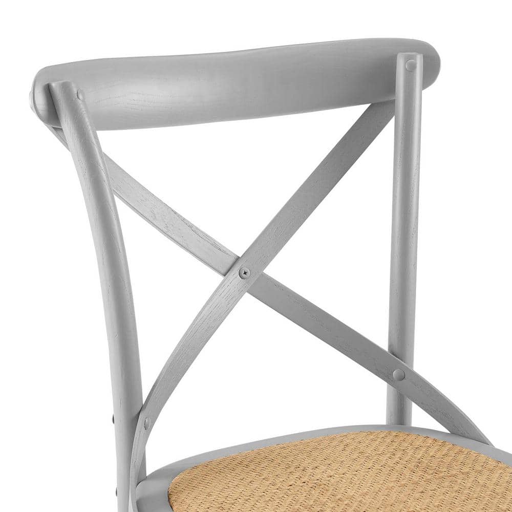 Light Gray High Cross Back Wood Side Chair
