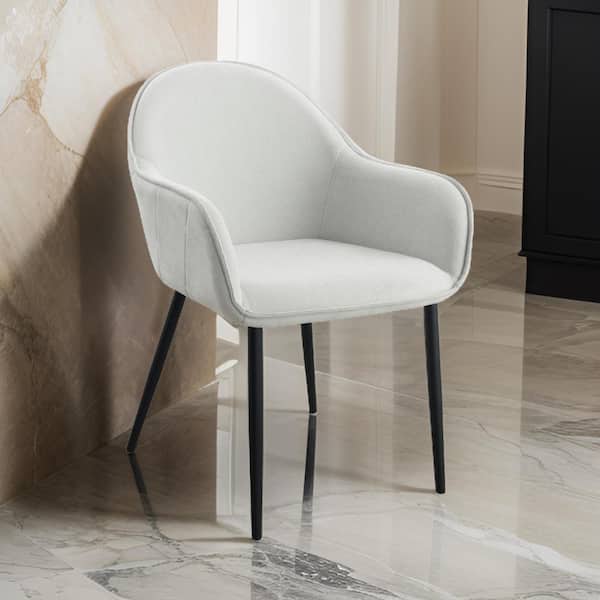 Benjara Gray and Black Fabric Diamond Pattern Details Dining Armchair (Set of 2)