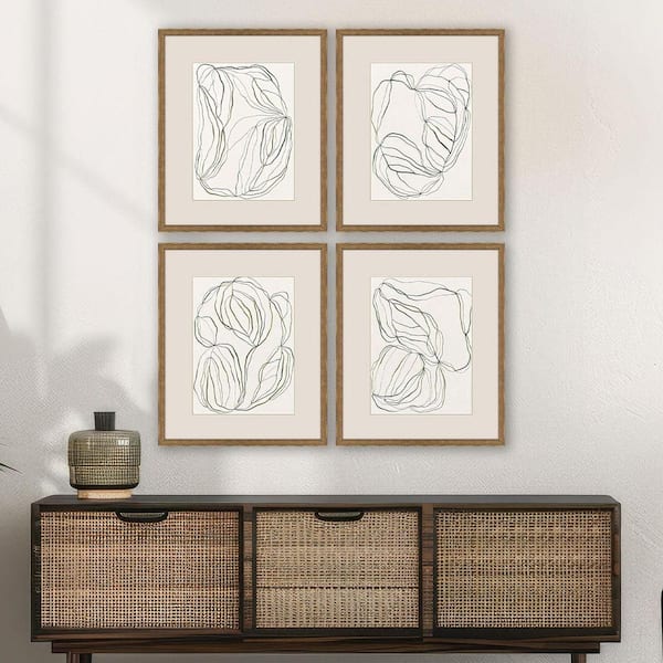 Hegre 4 Piece Framed Giclee Abstract Art Print 23 in. x 19 in.