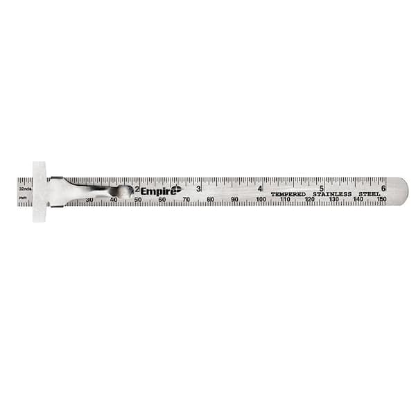 Made in the USA - 6 Scale, Ruler, Rule, Stainless Steel, Semi