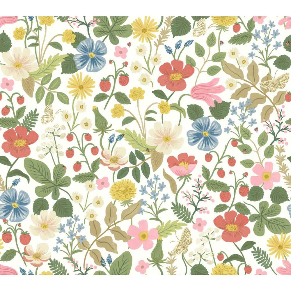 RIFLE PAPER CO. Strawberry Fields Unpasted Wallpaper (Covers 60.75 sq ...