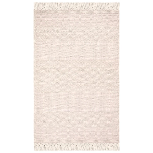Natura Ivory/Pink 9 ft. x 12 ft. Geometric Area Rug