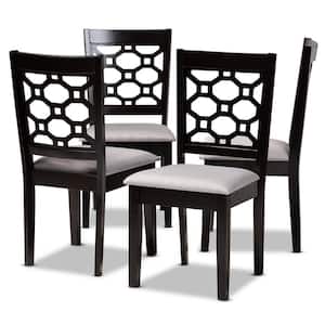 Peter Grey and Dark Brown Fabric Dining Chair (Set of 4)