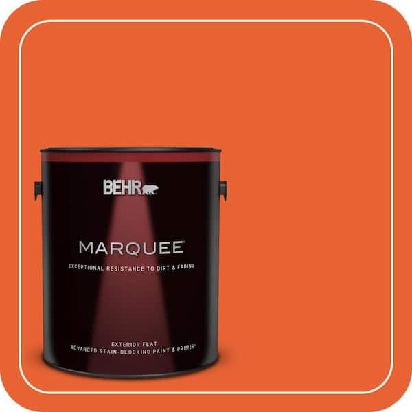 BEHR MARQUEE 1 gal. #210B-7 Flame Flat Exterior Paint & Primer