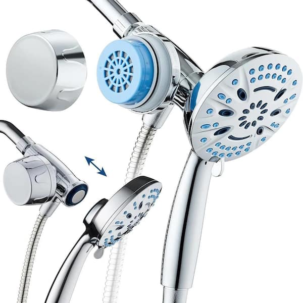 8-Spray Wall Mount Magnetic Handheld Shower Head 2.5 GPM in Chrome
