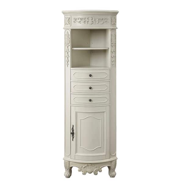 Home Decorators Collection Winslow 22 in. W x 14 in. D x 68 in. H White Freestanding Linen Cabinet