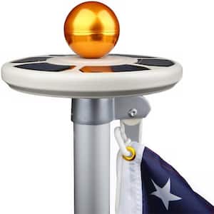 1300 Lumens 26 LED Solar Powered Flag Pole Light Light Up Outdoor from Dusk to Dawn for 12+ Hours in White Flag Light