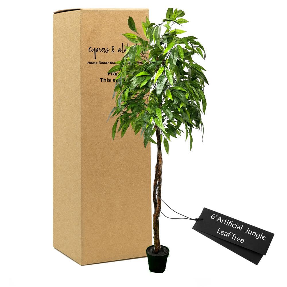 CYPRESS & ALABASTER Handmade 6 ft. Artificial Jungle Leaf Tree in