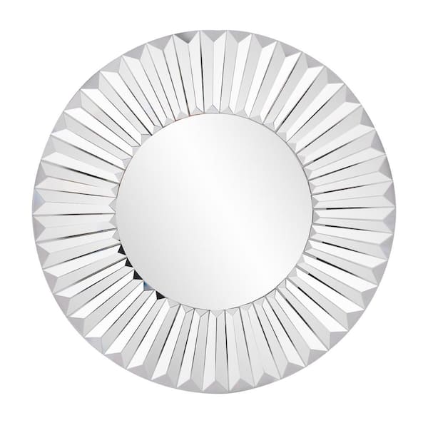 Marley Forrest Small Round Mirrored Beveled Glass Contemporary Mirror (13 in. H x 13 in. W)