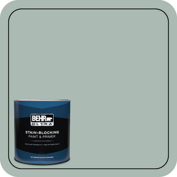 BEHR ULTRA 1 qt. #BXC-85 Quiet Teal Satin Enamel Exterior Paint & Primer
