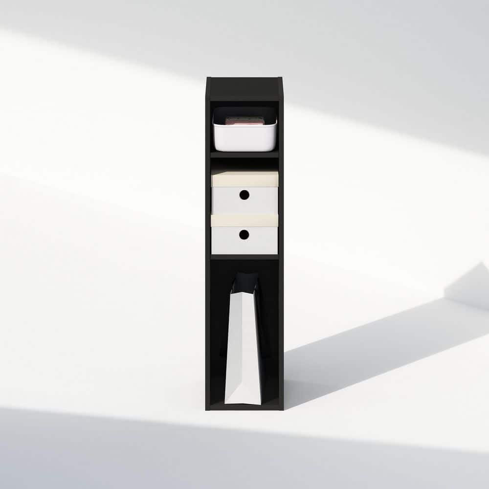 Reed Black Laminated Engineered Wood 3-Tier Storage Shelf