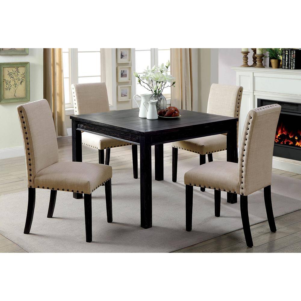 William's Home Furnishing Kristie Antique Black Rustic Style Dining ...