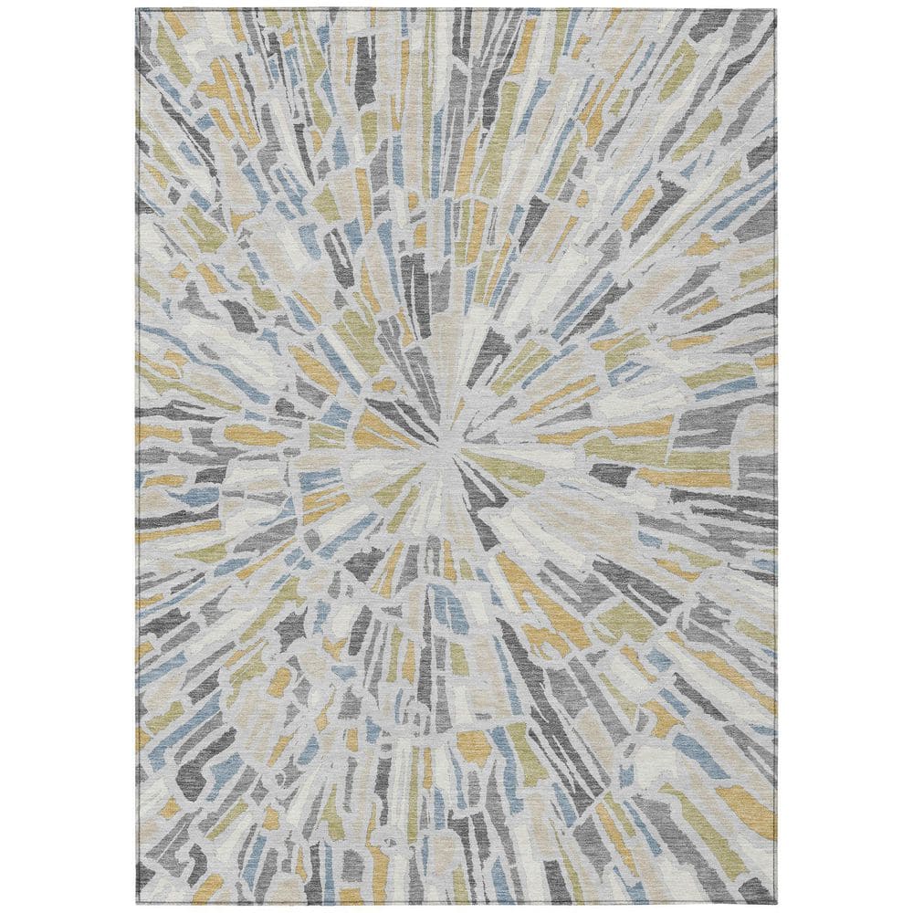 Chantille Machine Washable Indoor/Outdoor Abstract ACN2514 Silver 3 ft. x 5 ft. Area Rug price history on PriceWatchPro