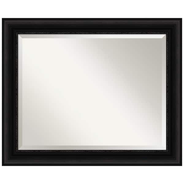 Amanti Art Medium Rectangle Parlor Black Beveled Glass Classic Mirror (27.5 in. H x 33.5 in. W)