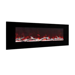 5120 BTU 60 in. Wall-Mounted Electric Fireplace Insert with Double Overheat Protection & 2-Speaker Stereo Sound