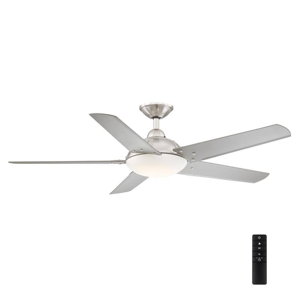 Home Decorators Collection Draper 54 in. Outdoor LED Brushed Nickel Ceiling Fan with Remote Control YG664-BN Sansujyuku sansujyuku.com