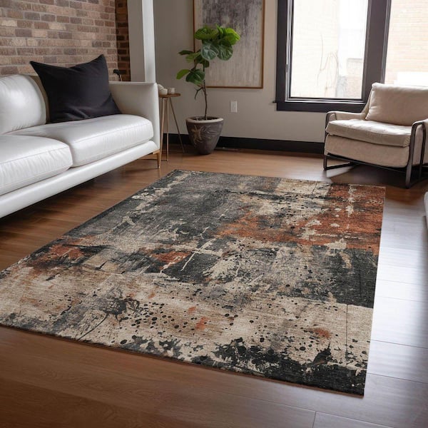 Chantille Machine Washable Indoor/Outdoor Abstract ACN1839 Taupe 5 ft. x 7 ft. 6 in. Accent Rug