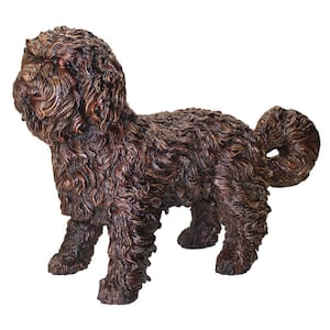13 in. H Cast Bronze Rusty the Dog Garden Statue