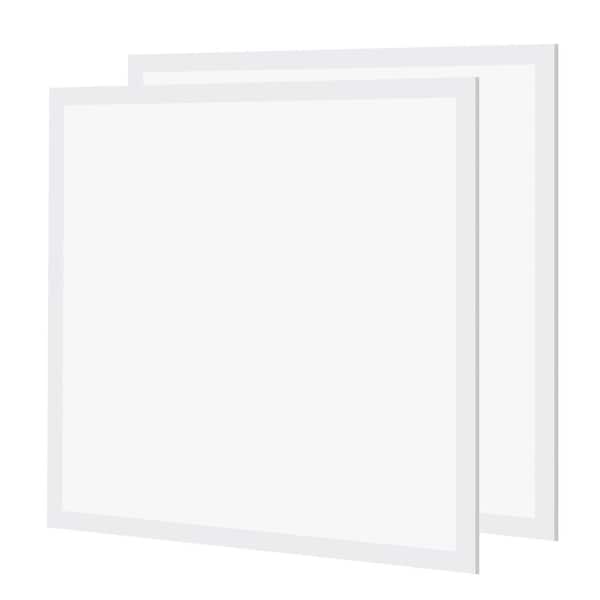 Bieuoram 2 ft. x 2 ft. 5800 Lumens Integrated LED Panel Light, 5000K Daylight, Dimmable 2x2 Recessed Edge-Lit Fixture (2 Pack)