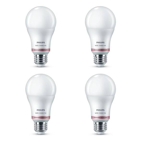 Daylight A19 LED 60-Watt Equivalent Dimmable Smart Wi-Fi Wiz Connected  Wireless Light Bulb (4-Pack)