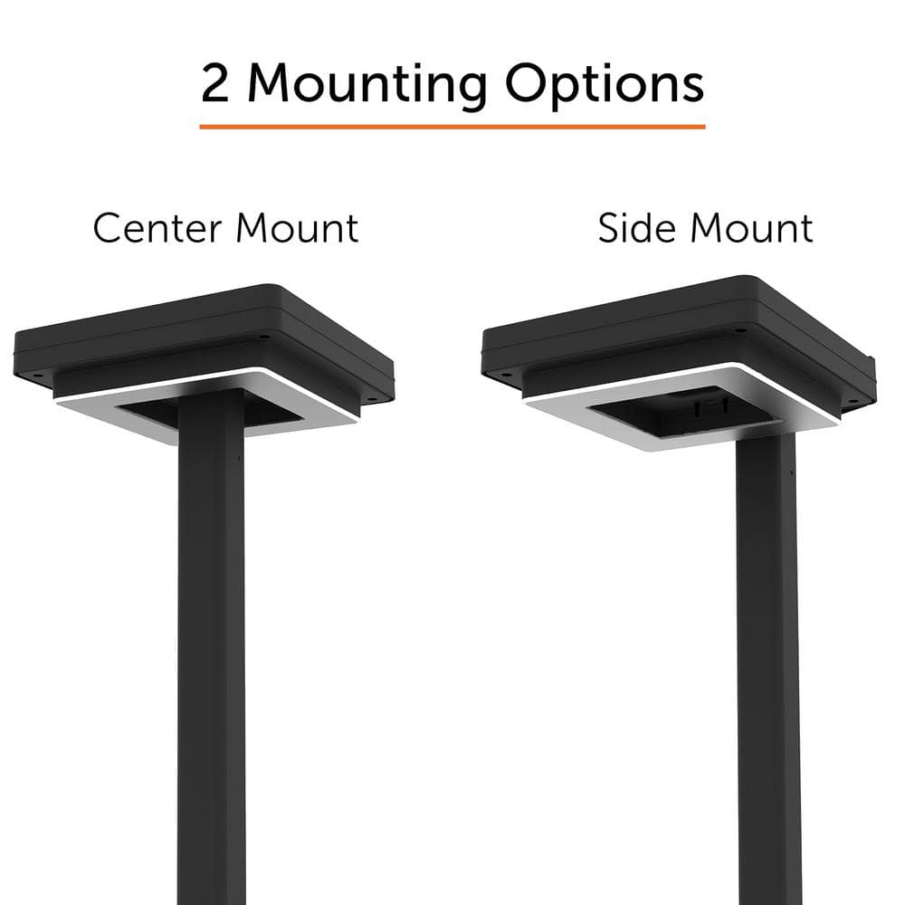 Contemporary Black Aluminum 99" LED Solar Lamp Post