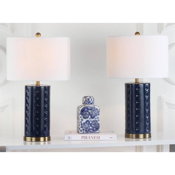 Blue & White Porcelain Hourglass Table Lamp Blue & White Porcelain Hourglass Table Lamp