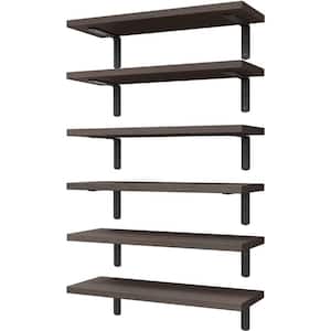 15.75 in. W x 6 in. D Oak Wood Floating Shelves for Wall (Set of 4