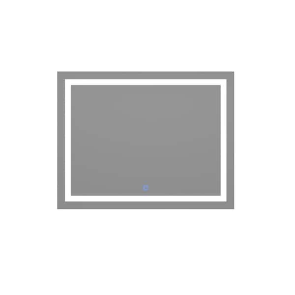 Xspracer 32 in. W x 24 in. H Rectangular Frameless Wall Mounted Anti-Fog LED Light Bathroom Vanity Mirror