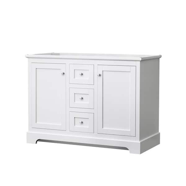 Wyndham Collection Avery 47.25 in. W x 21.75 in. D Vanity Cabinet Only in White