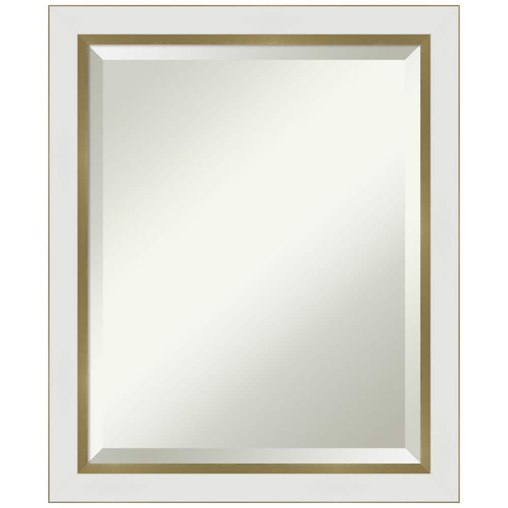 Eva White and Gold Rectangular Wall Mirror