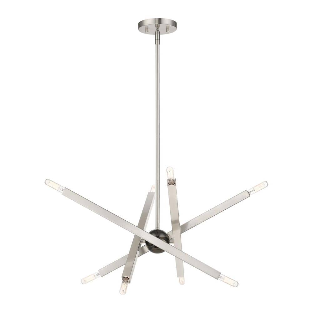 Everson 8 Light Brushed Nickel Sputnik Chandelier for Dining Room with no bulbs included price history on PriceWatchPro