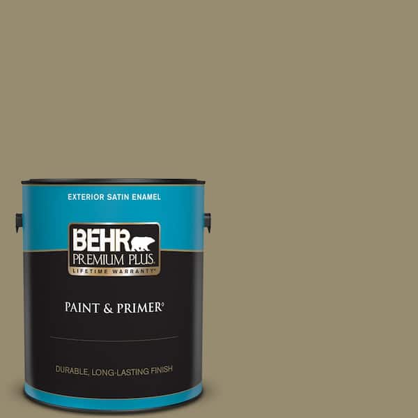 BEHR PREMIUM PLUS 1 gal. #PPU8-04 Urban Safari Satin Enamel Exterior Paint & Primer
