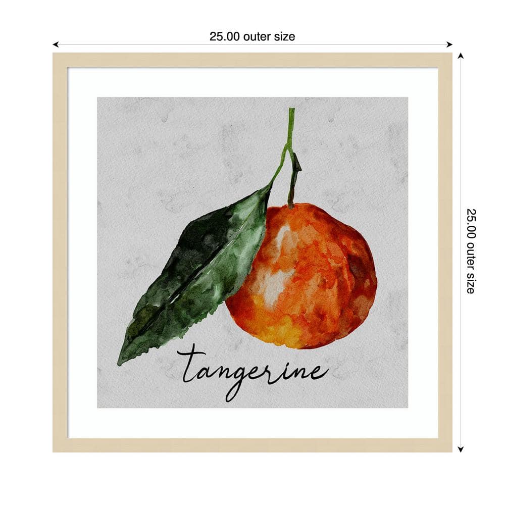 Summertime Citrus III Tangerine Graphic Art in Natural Wood Frame