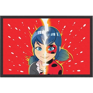 Miraculous Ladybug Red 5 ft. 3 in. Round Double Face Miraculous Red 3 ft. 3 in. x 5 ft. Area Rug