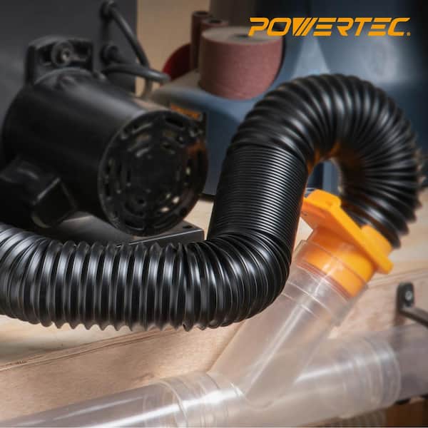 POWERTEC 70198 2-1/2-Inch Flexible Dust Collection Hose 36-Inch Long 