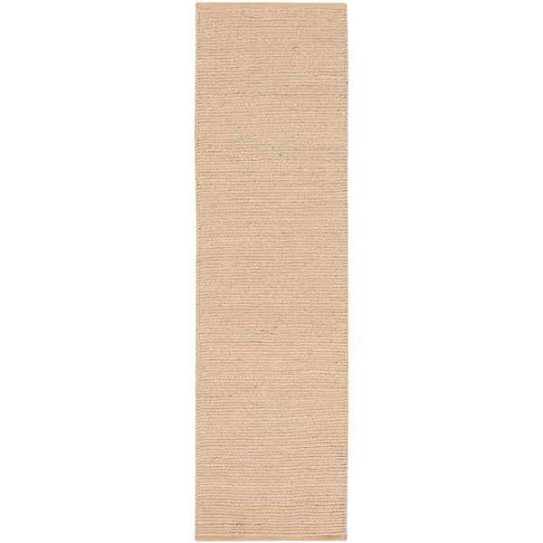 Natural Jute Bleached 2 ft. x 6 ft. All-over design Contemporary Runner Area Rug