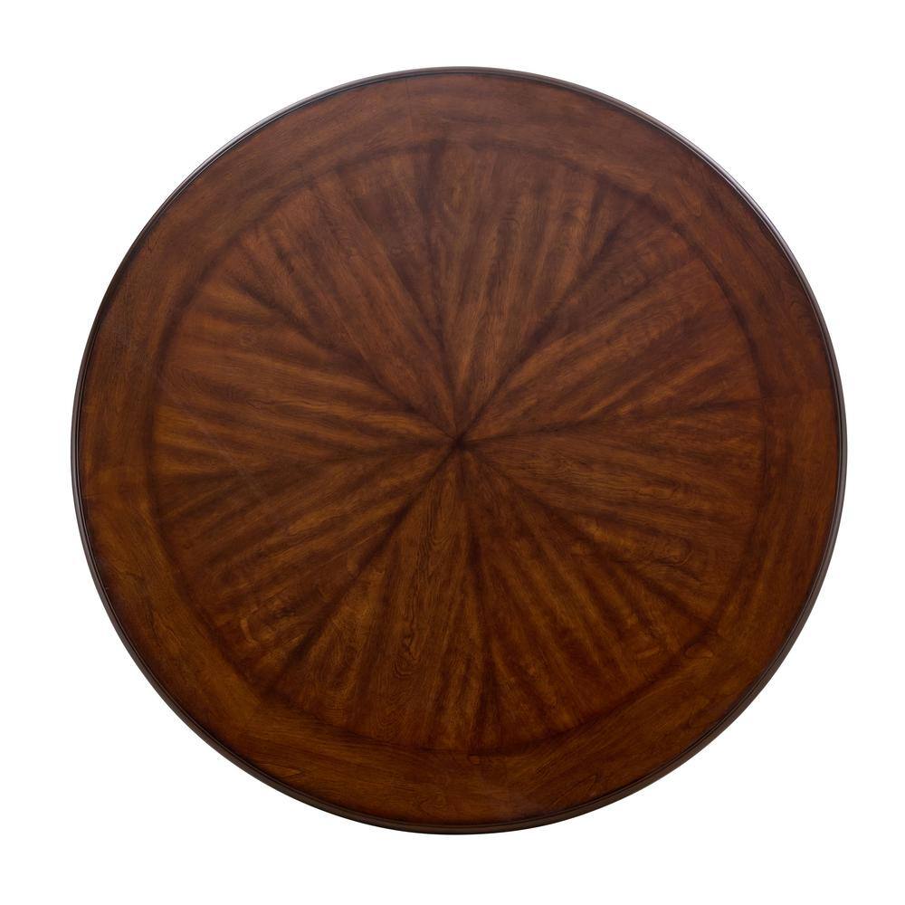 Brown Wood Round Dining Table with Metal Hairpin Legs
