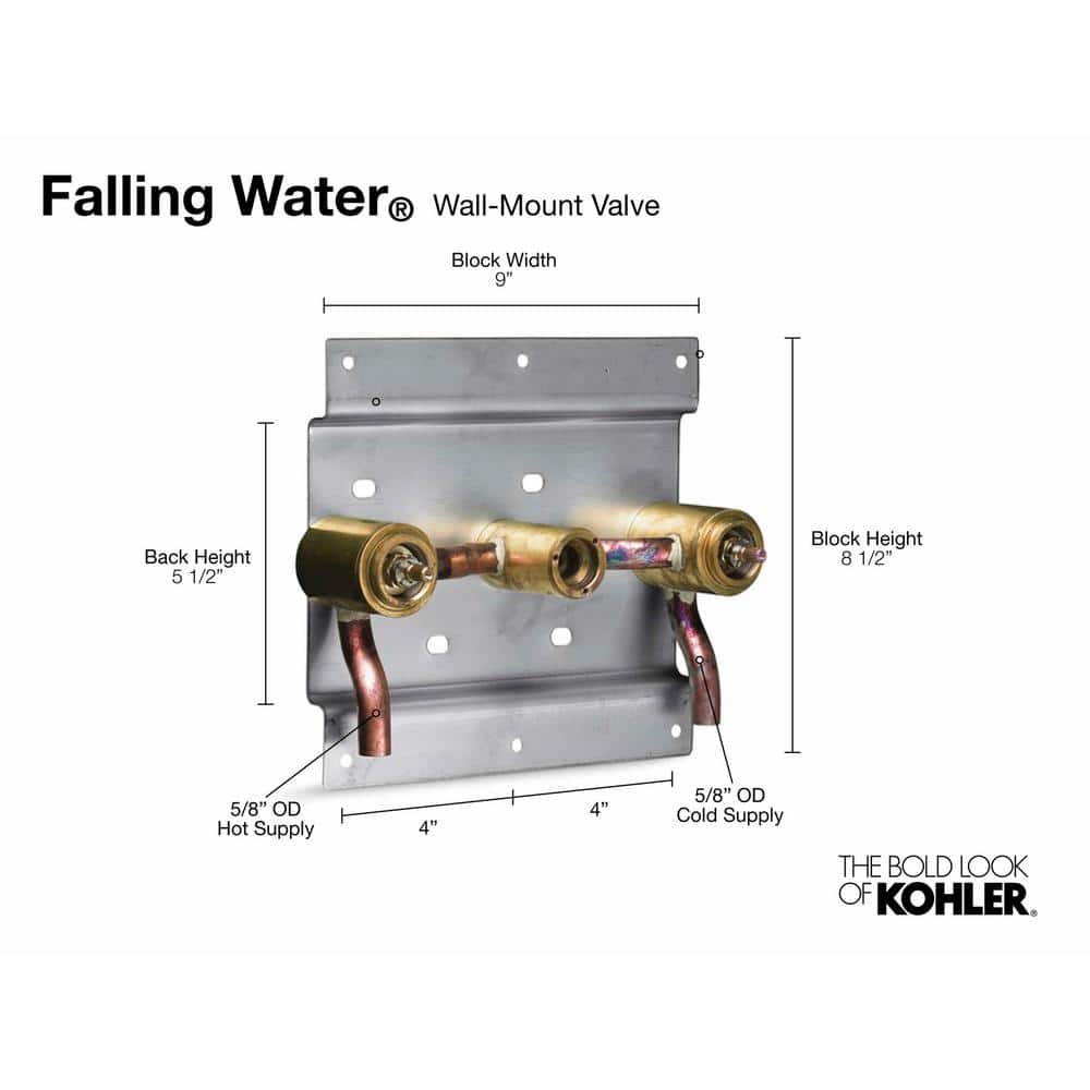 Brass Two-Handle Wall-Mount Ceramic Valve
